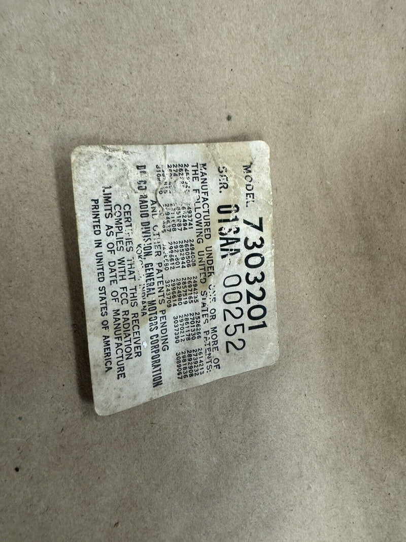 1968-1972 Corvette C3 Delco GM AM/FM Radio System 7303275 w/Modulator OEM #3231E