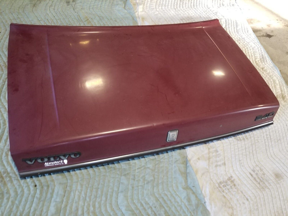 1986-1993 Volvo 240 242 244 245 Rear Trunk Deck Lid w/Badges Maroon OEM #172AN