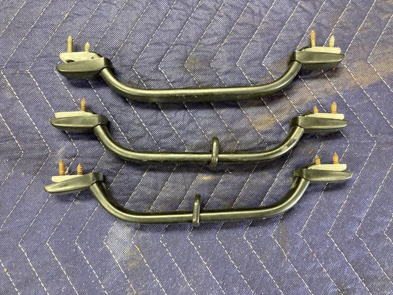1984-1991 BMW 318i 325i E30 Headliner Black Grab Handle Set Overhead Trim #2618M