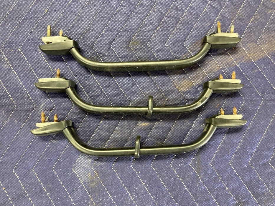 1984-1991 BMW 318i 325i E30 Headliner Black Grab Handle Set Overhead Trim #2618M