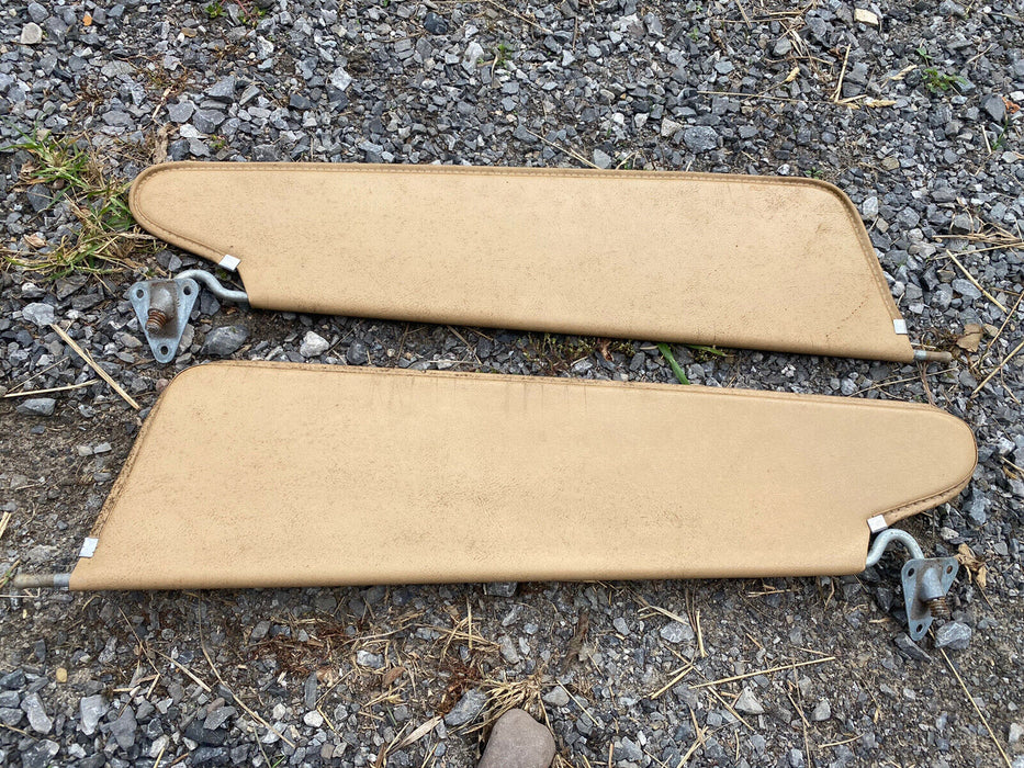 1981-93 Dodge Ram D150 D250 D350 Truck Left Right Sun Visor Set Tan OEM #118E