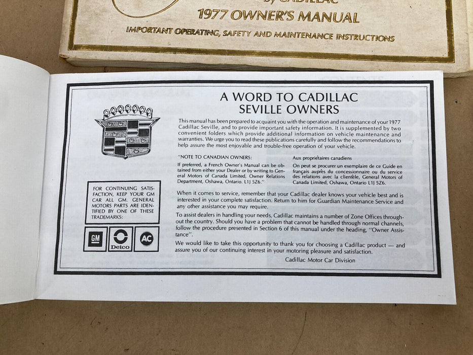 1976-1979 Cadillac Seville 1977 Owners Manual Book Original GM OEM #1850M