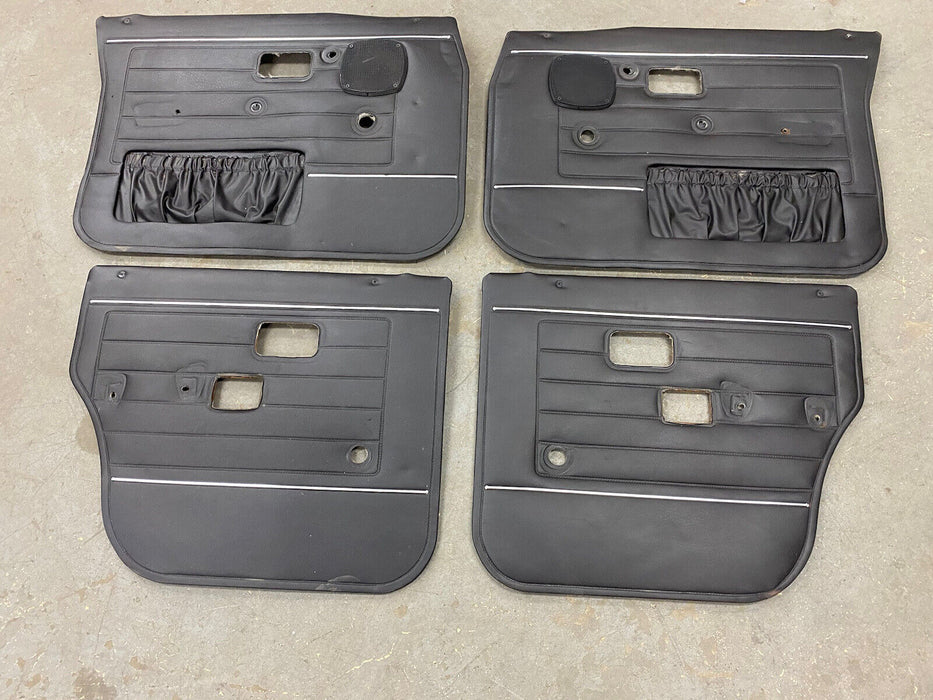 1969-1974 Volvo 144 145 Black Door Card Set of 4 Late Model Trim OEM #2473E