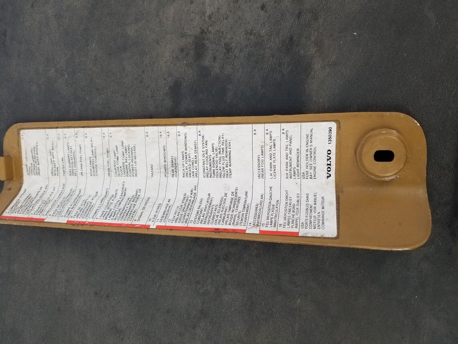 Volvo 240 244 245 Tan Early Fuse Panel Cover 1350390 OEM #2588E