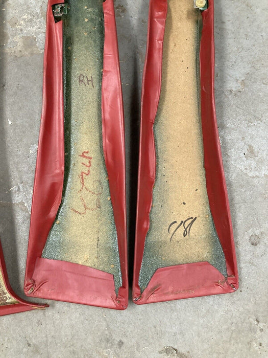 1976-1979 Cadillac Seville B Pillar Trim Upper Lower Left Right Red OEM #1821M