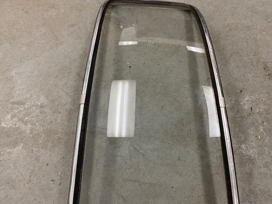 Vintage Volvo Auto Car Front Windshield Glass & Chrome Trim 44” X 17” OEM #1248E