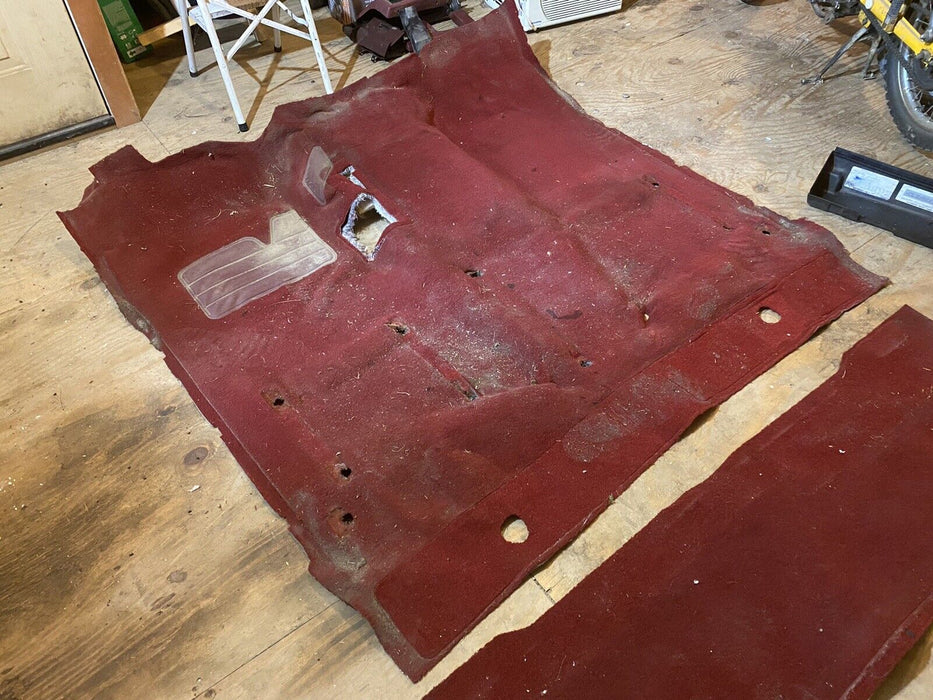 88-98 Chevy Silverado GMC Floor Carpet Set Front & Rear OEM Maroon Red #398E