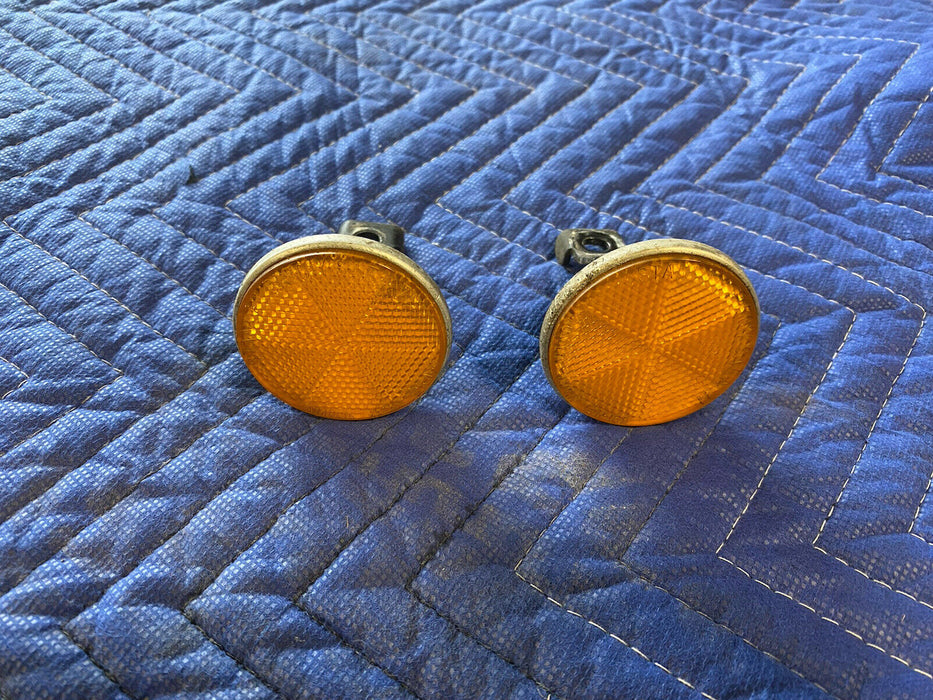 1974 Honda CB360 CB360T Front Fork Side Amber Reflectors Pair Motorcycle #3037E