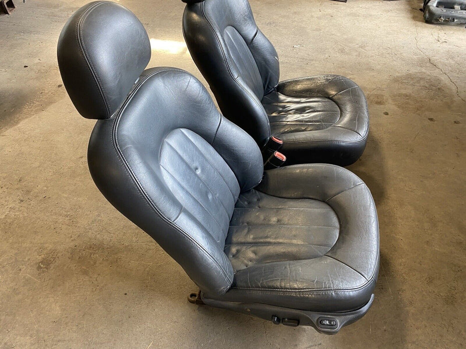 2001-2004 Chrysler 300M RH & LH Front Black Leather Power Bucket Seats OEM #56MC