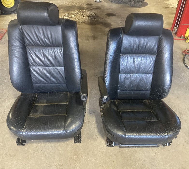 1988-1996 BMW E34 5 Series 525i 535i Front Bucket Seat Black Pair OEM #1914M