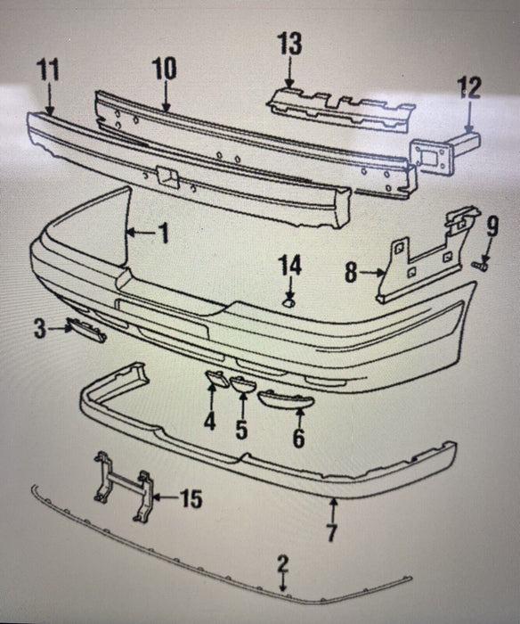 1995-1998 Volvo 940 960 V90 S90 Front Bumper Support Bracket L & R OEM #1820E