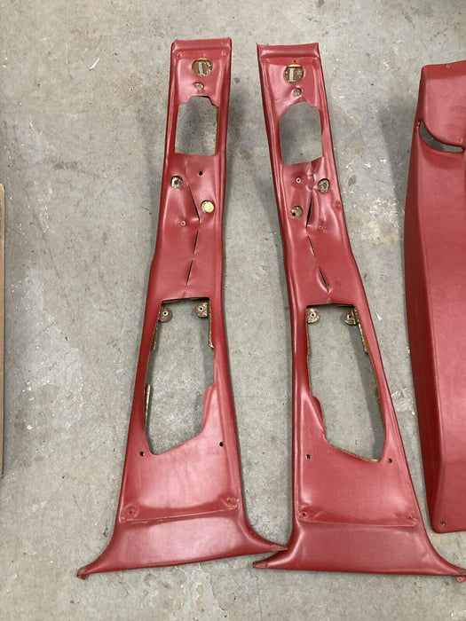 1976-1979 Cadillac Seville B Pillar Trim Upper Lower Left Right Red OEM #1821M