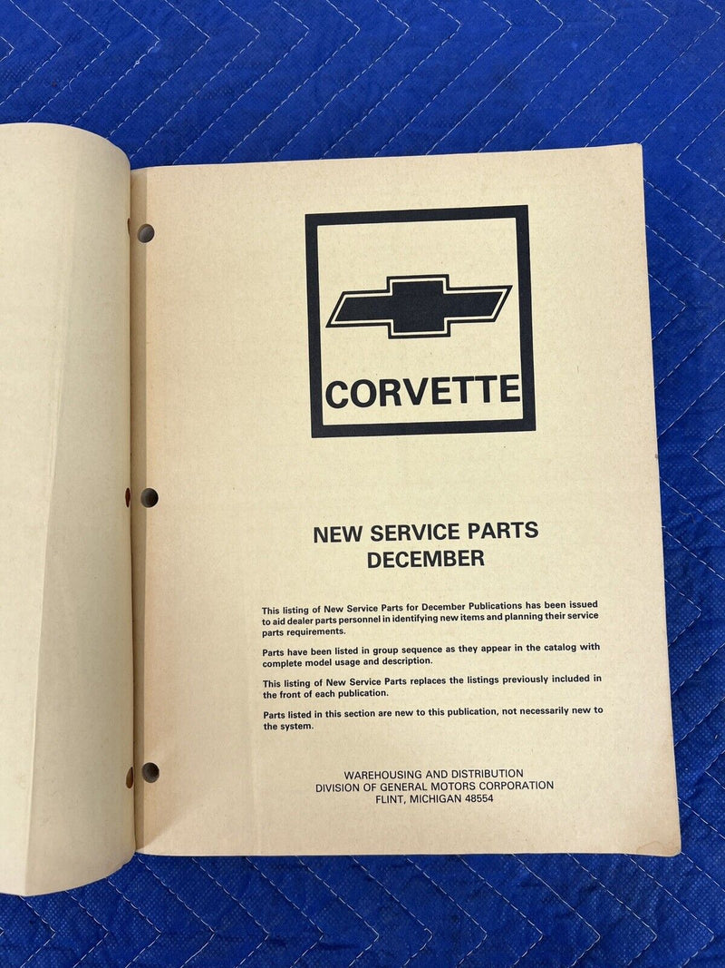 1953 Thru 1982 Corvette Parts & Illustration Catalog GM Chevrolet C2 C3 #3328E