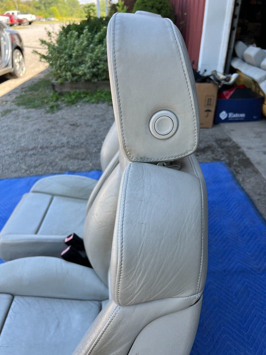 2003-2009 Audi S4 B6 B7 8E Pair Front Recaro White Leather Sport Seats OEM#691EM