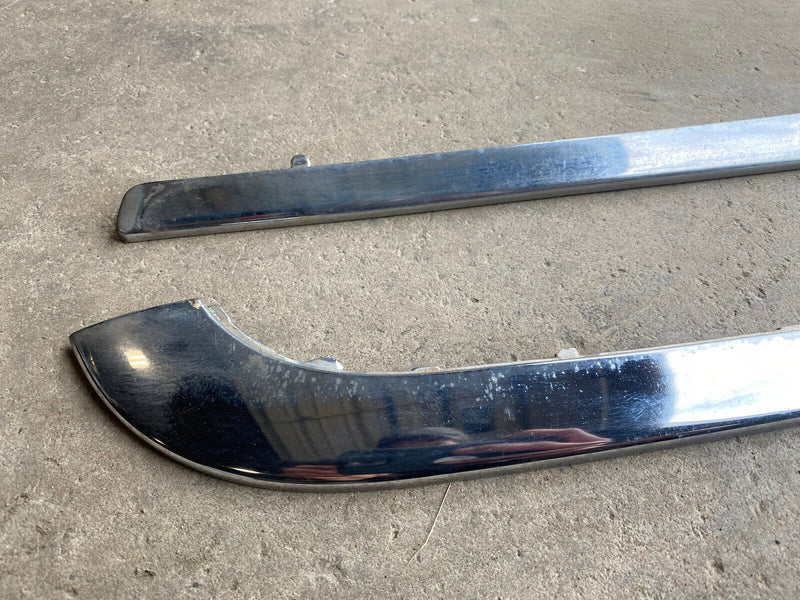 1986-1994 BMW 7 Series E32 Rear Bumper L & R Chrome Corner Trim Upper OEM #2938E