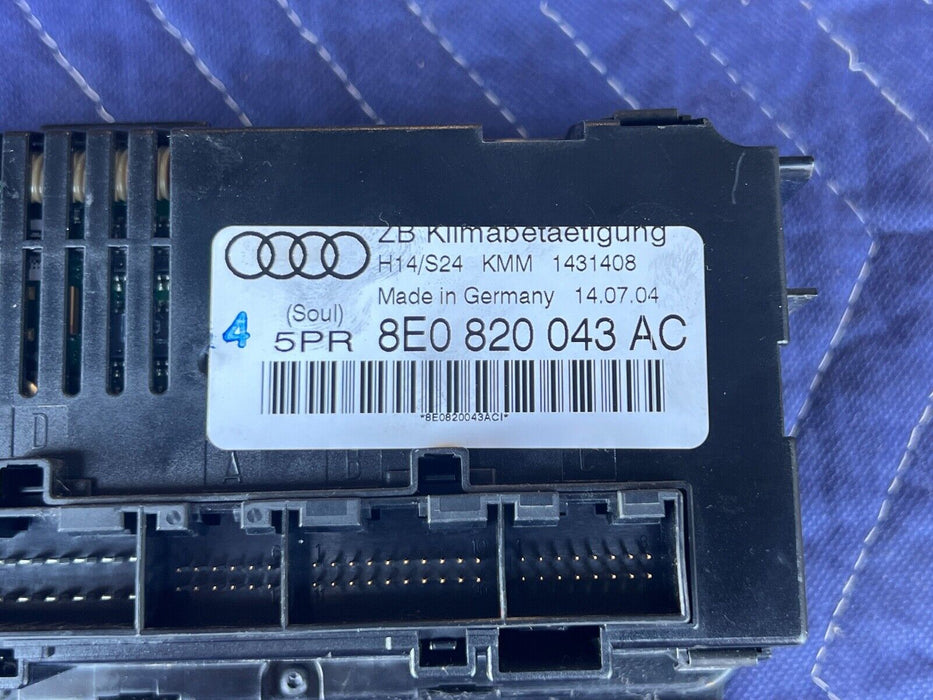 2003-2009 Audi S4 B6 B7 8E Temp A/C Climate Control Console 8E0820043 OEM #641EM