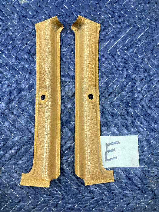 1975-1985 Volvo 242 240 244 B Pillar Trim Tan Pair Left Right LH RH #1664M