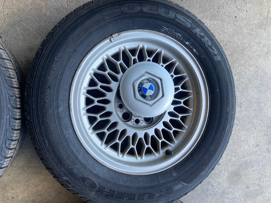 1986-1994 BMW 7 Series E32 BBS Style Rims & Tires 1182129 7Jx15 H2 OEM #969M