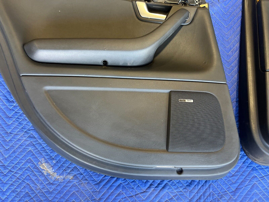 2003-2009 Audi S4 B6 B7 8E Set of 4 Door Card Black Leather Panels OEM #544EM