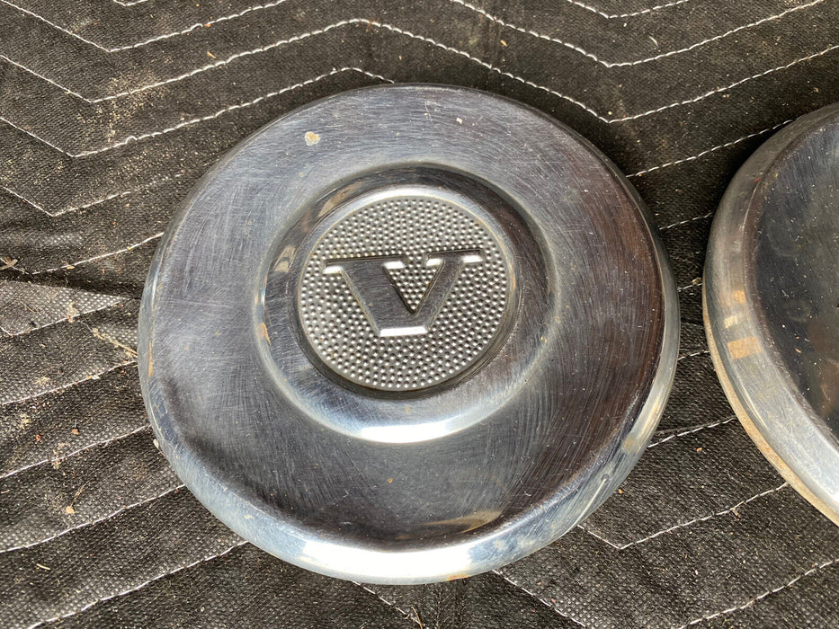 Volvo 140 240 Steel Wheel Rim Cover Center Chrome Hub Cap Pair OEM #1746E