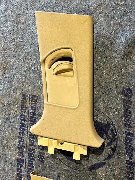 02-08 Audi A4 B6 Sedan B Pillar Seat Belt Retractor Upper Lower L & R Tan #234EM